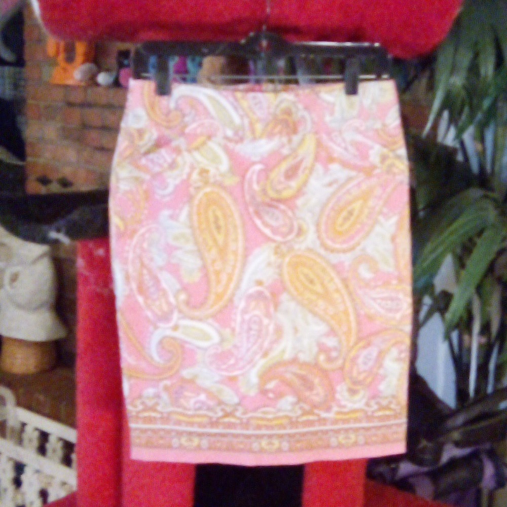 Charter Club Petite Pastel Paisley Print Cotton Skirt Size 6P